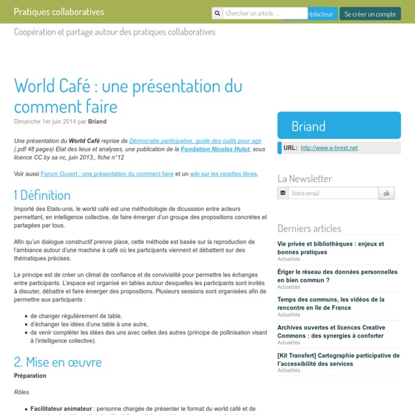 World Café : une présentation du comment faire