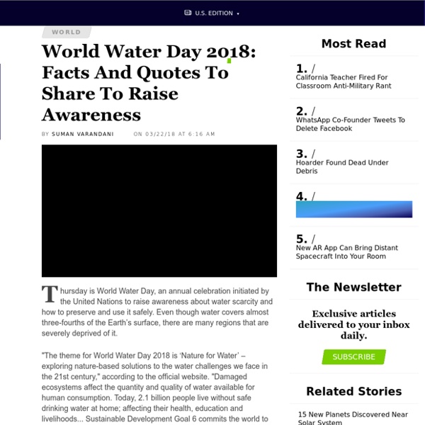 World Water Day 2018: Facts And Quotes To Share To Raise Awareness