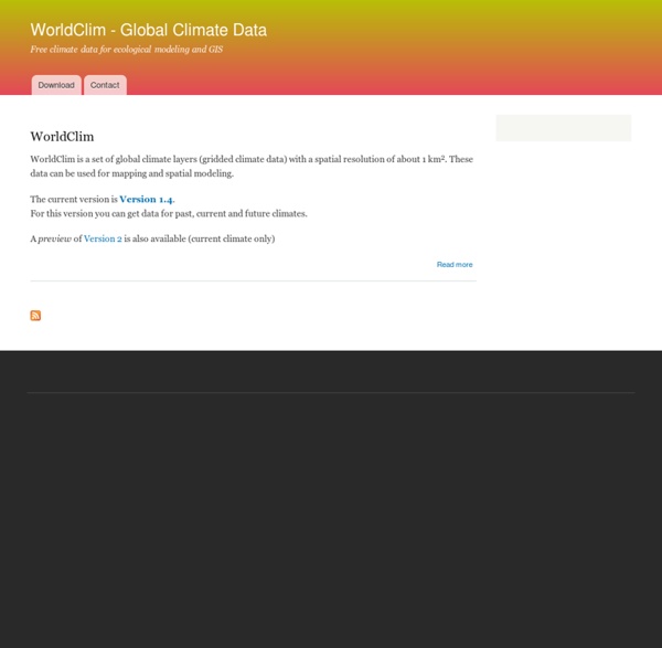 Free climate data for ecological modeling and GIS