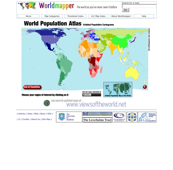 Worldmapper World Population Atlas: The countries of the world as you've never seen them before