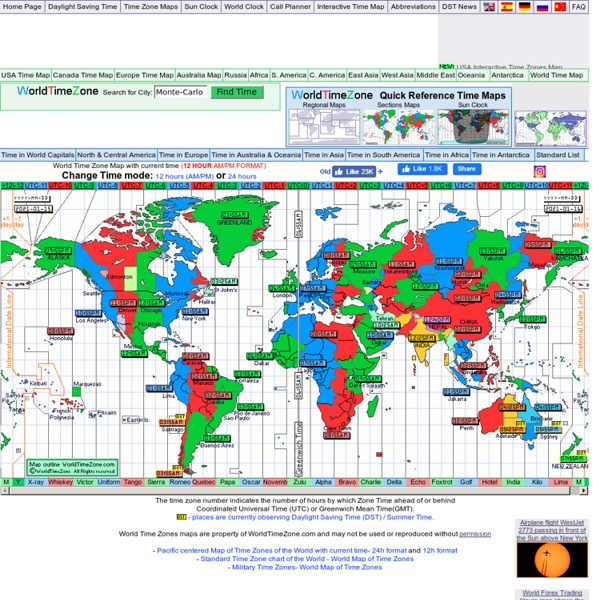 Time Zones Around The World Map