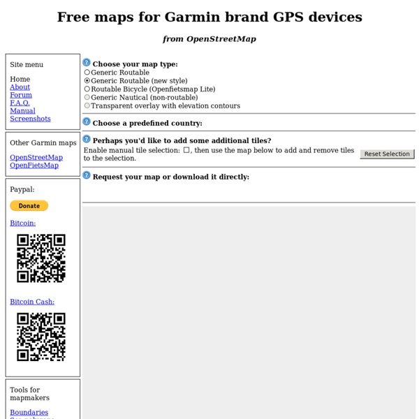 Free worldwide Garmin maps from OpenStreetMap