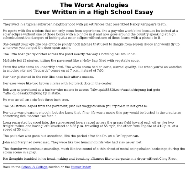 Analogy Essays