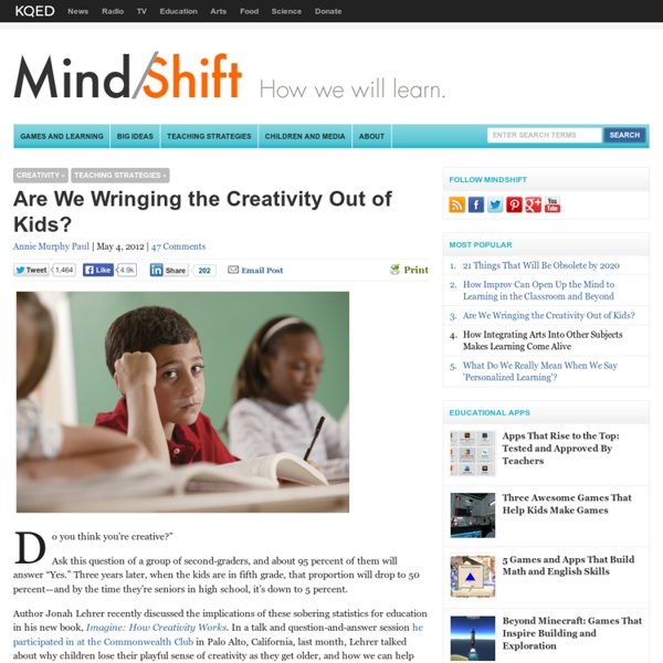 Are We Wringing the Creativity Out of Kids?