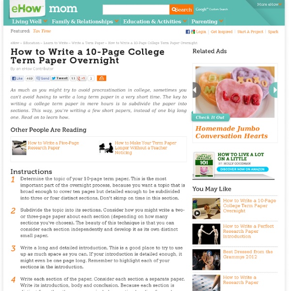 How to Write a 10-Page College Term Paper Overnight
