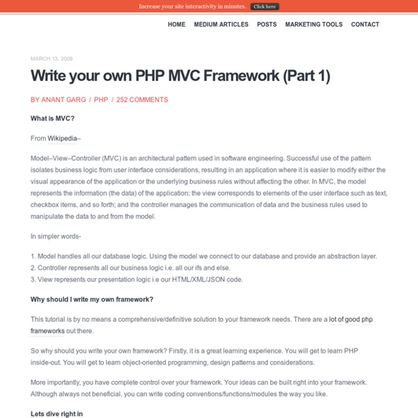Write your own PHP MVC Framework (Part 1)
