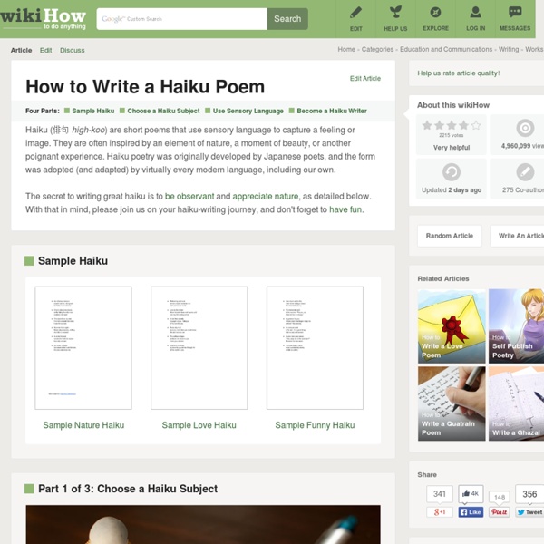 How to Write a Haiku Poem