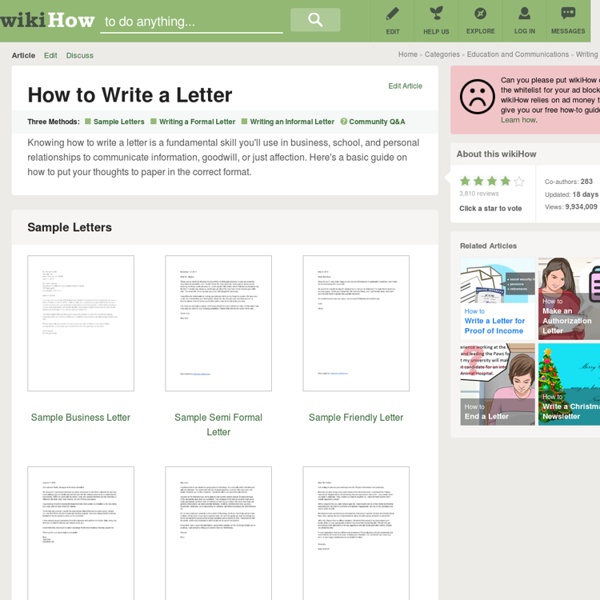 How to Write a Letter (with Free Sample Letters)