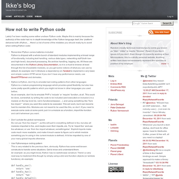 How not to write Python code » Ikke’s blog