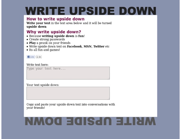 Write upside down! sıɥʇ ǝʞıl - StumbleUpon
