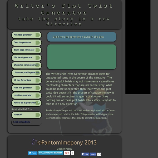Writers Plot Twist Generator - take your story in a new direction