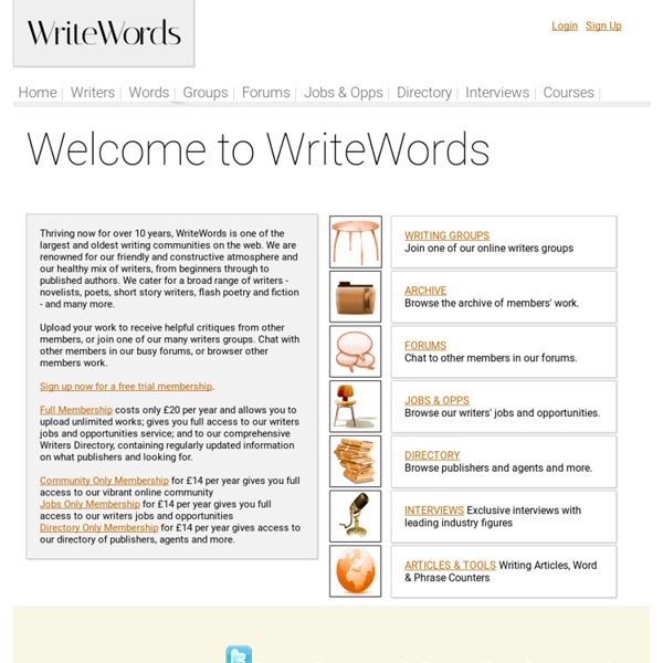 WriteWords - Writing Community - jobs, directory, forums, articles for writers