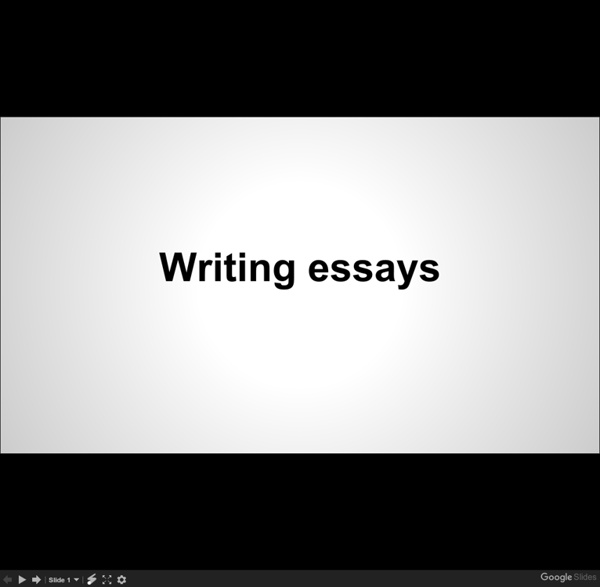 Writing an essay - Google Slides