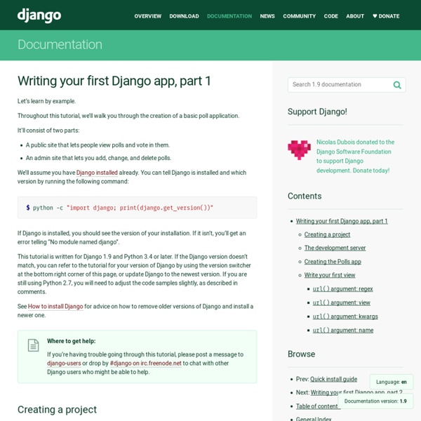 Writing your first Django app, part 1