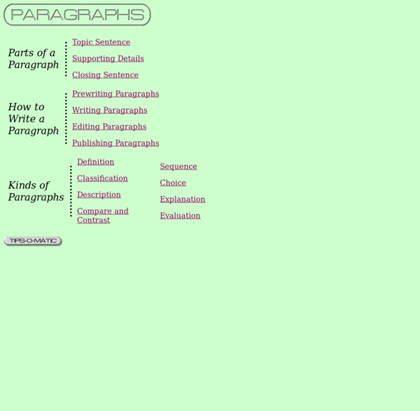 Writing Tips: Paragraph Builder - WritingDEN