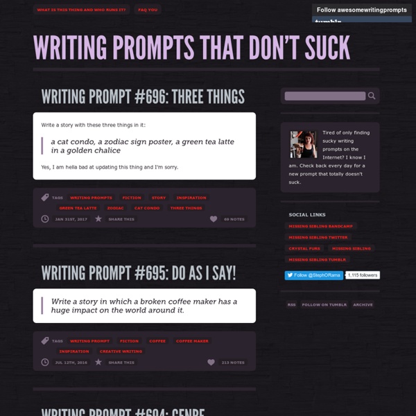 Writing Prompts That Don't Suck