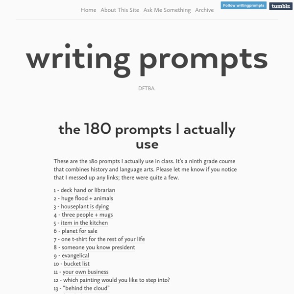 Writing prompts : the 180 prompts I actually use