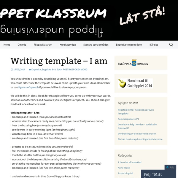 Writing template – I am