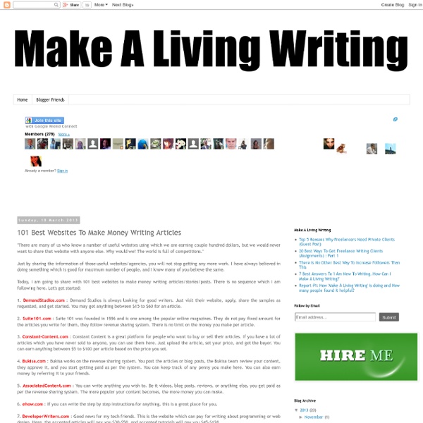 101 Best Websites To Make Money Writing Articles