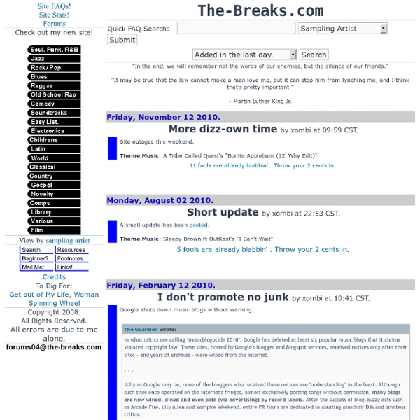 Www.the-breaks.com, AKA The (Rap) Sample FAQ