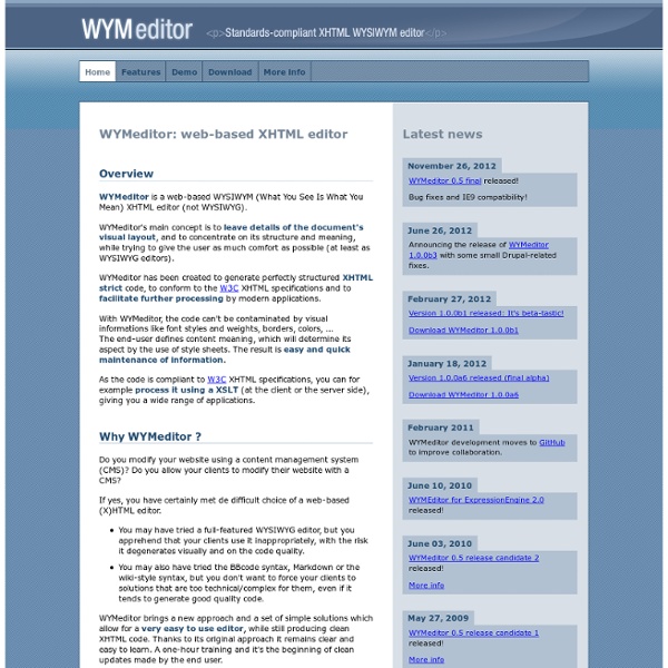 Web-based XHTML editor - Home