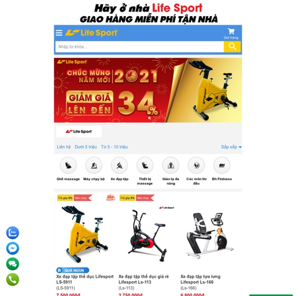 Xe đạp tập thể dục Lifesport chính hãng, trả góp 0%.