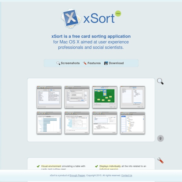 xSORT es una aplicación de tarjeta de clasificación gratuito para Mac OS X