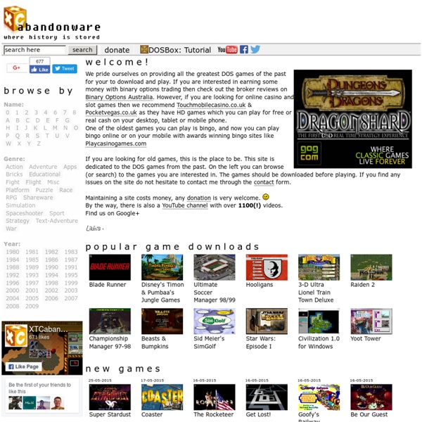 XTCabandonware - where history is stored. Offering game downloads since 1997