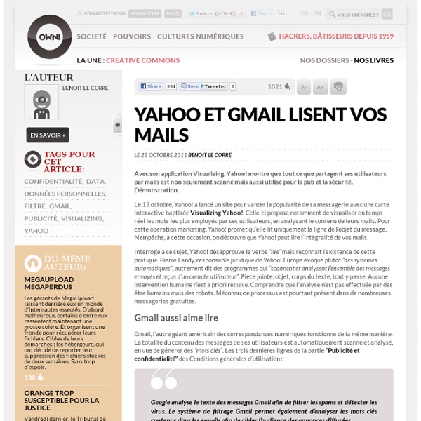 Yahoo et Gmail lisent vos mails