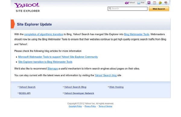 Site Explorer - Yahoo! Site Explorer