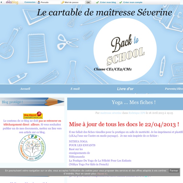 Yoga ... Mes fiches ! - Le cartable de maîtresse Séverine