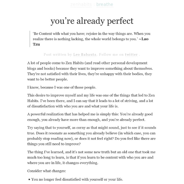 » you’re already perfect