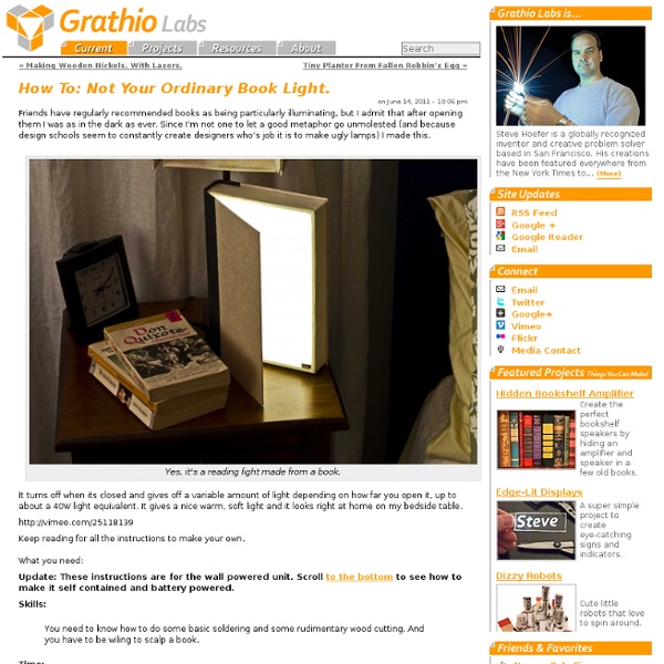 How To: Not Your Ordinary Book Light.