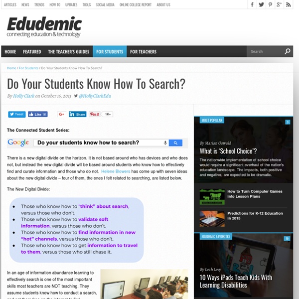 Do Your Students Know How To Search?