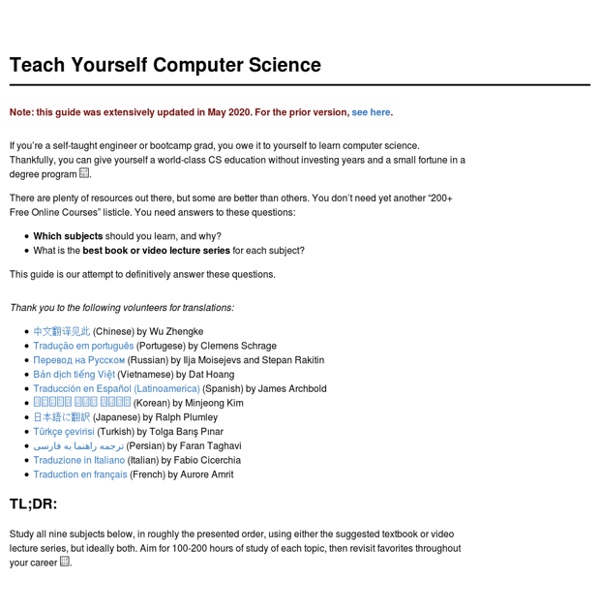 Teach Yourself Computer Science
