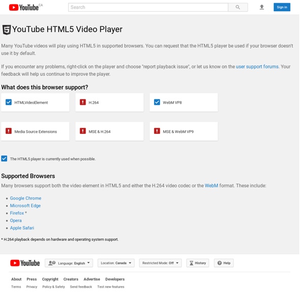 HTML5 on YouTube