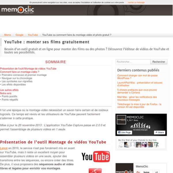 YouTube ou comment faire du montage vidéo et photo gratuit ?