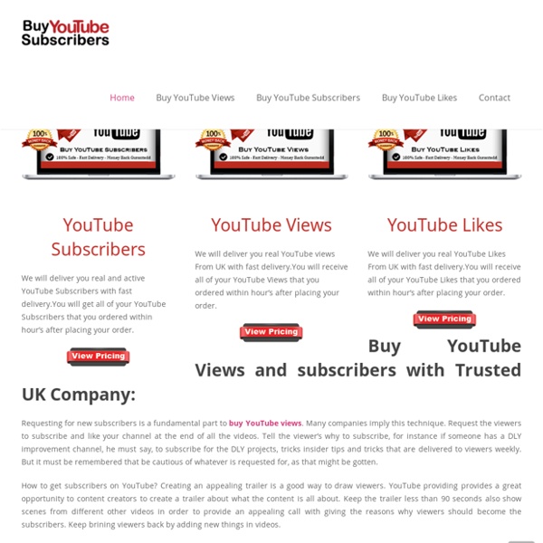 BuySubscribers: Buy YouTube Views, Subscribers & Likes UK