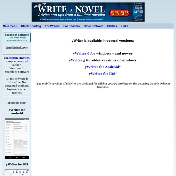yWriter5 - Free novel writing software to help you write a book
