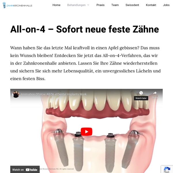 All on 4 Zahnbehandlung - Sofort neue feste Zähne