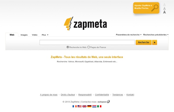 ZapMeta - Tous les résultats de Web, une seule interface