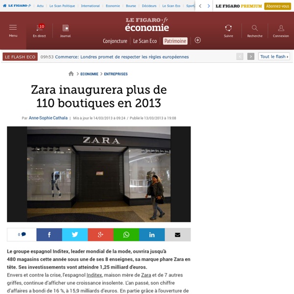 Zara inaugurera plus de 110 boutiques en 2013