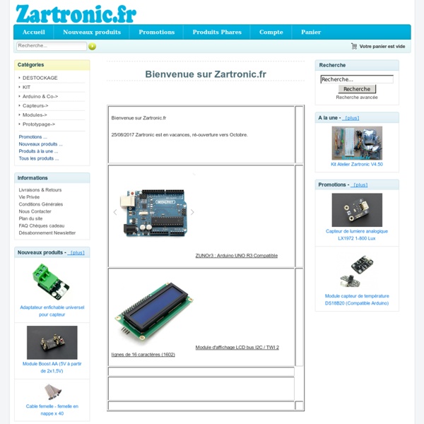 , Zartronic : Votre source Arduino en France