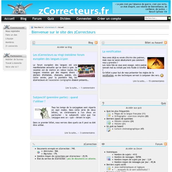 zCorrecteurs.fr - Les réponses à toutes vos questions concernant la langue française !