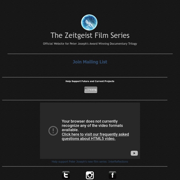 Zeitgeist: The Movie, Zeitgeist: Addendum, Zeitgeist: Moving Forward