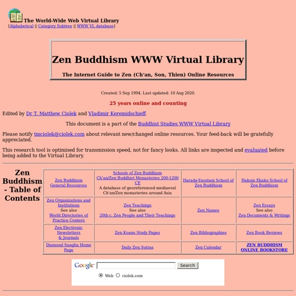 Zen Buddhism WWW Virtual Library