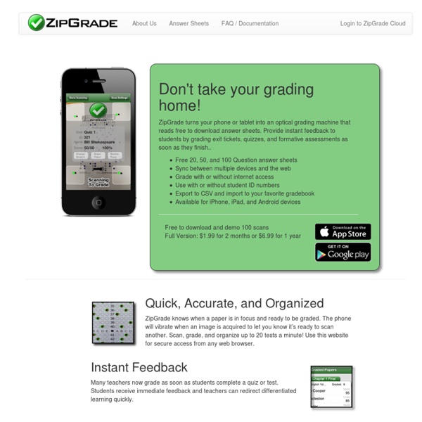 ZipGrade - iPhone Grading App for formative assessment and quizzes.