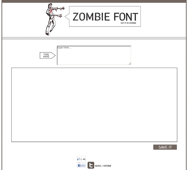 Zombie font - say it in zombie