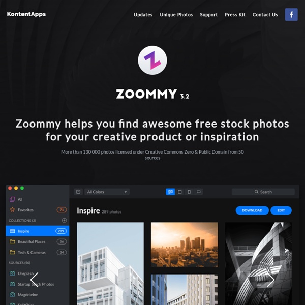 Zoommy - App (5€) que busca dins de la majoria de webs amb contingut gratuït / lliure de drets