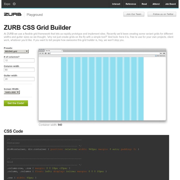 CSS Grid Builder - ZURB Playground - ZURB.com
